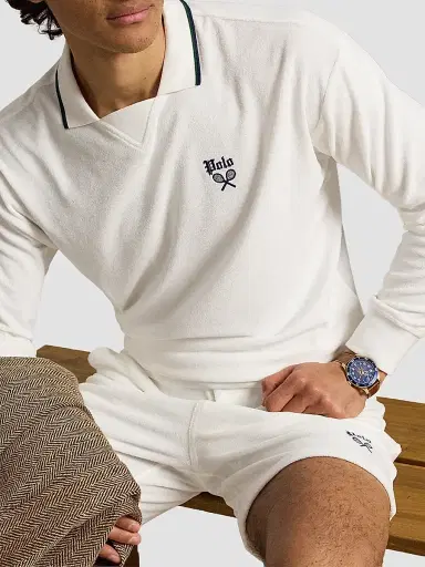 Polo Ralph Lauren Men's Terry Polo-Collar Sweatshirt - White - Size XXL | Thumbnail 6