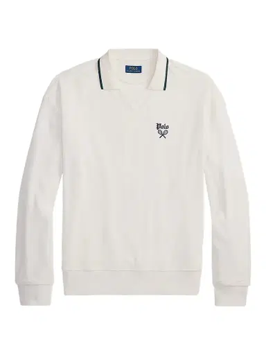 Polo Ralph Lauren Men's Terry Polo-Collar Sweatshirt - White - Size XXL | Thumbnail 1