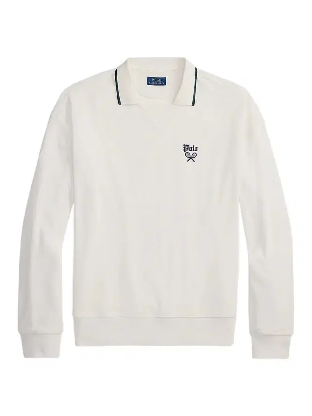 Polo Ralph Lauren Men's Terry Polo-Collar Sweatshirt - White