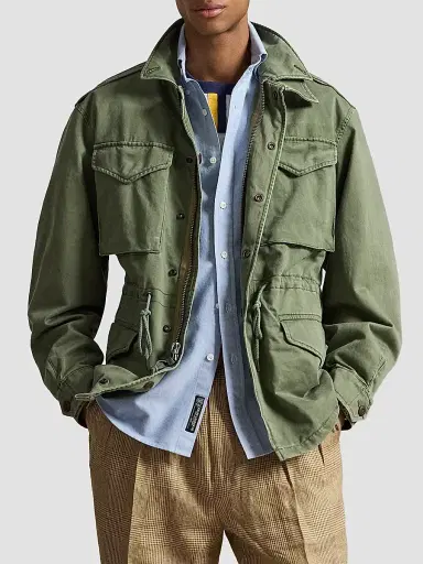 Polo Ralph Lauren Men's Big & Tall Field Jacket - Mint Olive Washed - Size XXL | Thumbnail 4