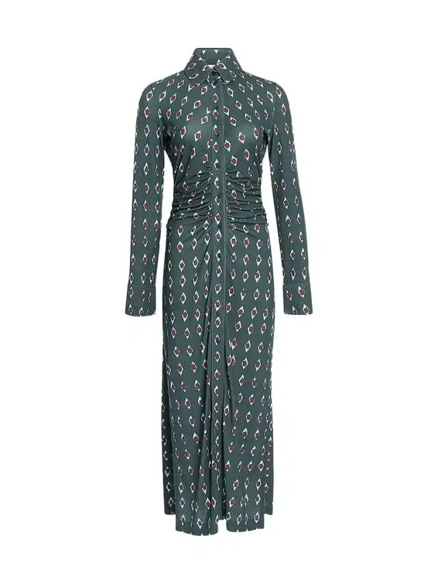 Altuzarra Women's Claudia Printed Midi Dress - Hunter Diamond