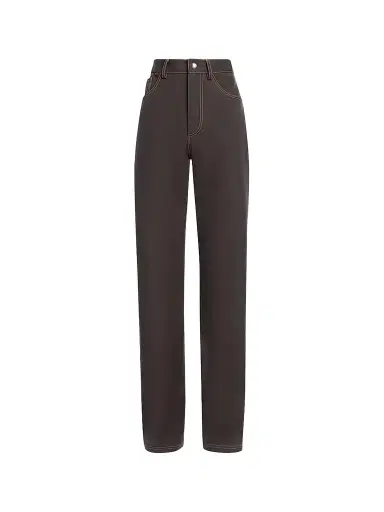 Altuzarra Women's Mills Cotton Slim-Straight Pants - Fudge - Size 12 | Thumbnail 1