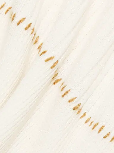 Prabal Gurung Women's Whipstitch Rib-Knit Polo Top - Off White | Thumbnail 7 Prabal Gurung Women's Whipstitch Rib-Knit Polo Top - Off White | Thumbnail 7