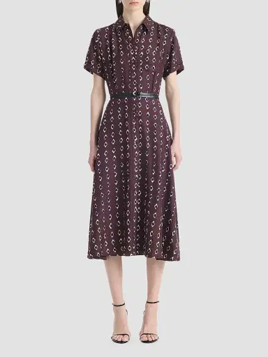 Altuzarra Women's Kiera Silk Printed Midi Dress - Deep Cherry Diamond - Size 12 | Thumbnail 2