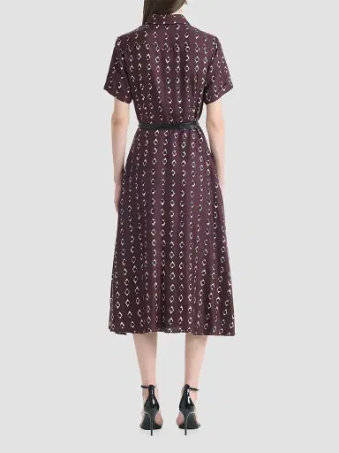 Altuzarra Women's Kiera Silk Printed Midi Dress - Deep Cherry Diamond - Size 12 | Thumbnail 3