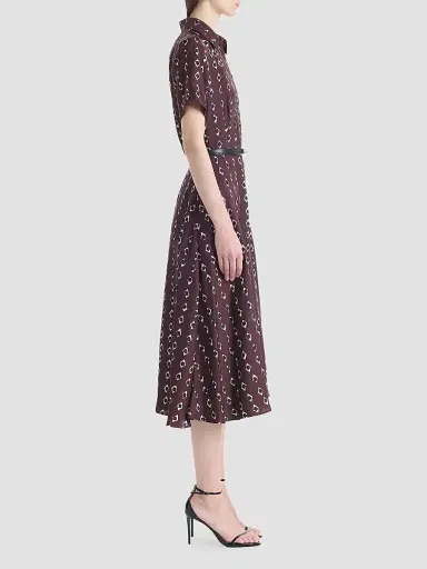 Altuzarra Women's Kiera Silk Printed Midi Dress - Deep Cherry Diamond - Size 12 | Thumbnail 4