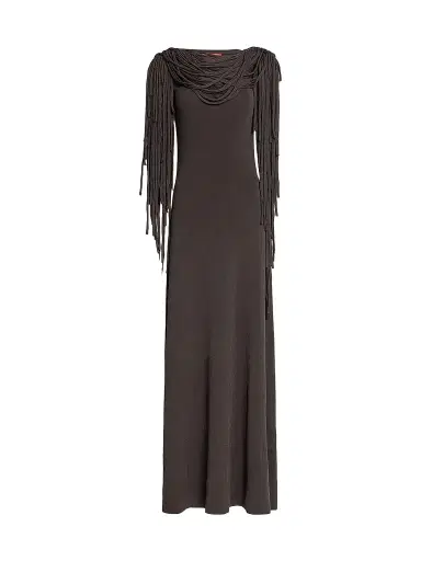 Altuzarra Women's Chaney Drape Fringe Maxi Dress - Fudge - Size Large | Thumbnail 1 Altuzarra Women's Chaney Drape Fringe Maxi Dress - Fudge - Size Large | Thumbnail 1