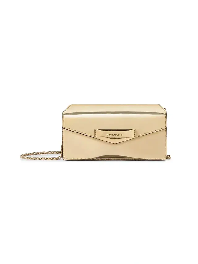 Givenchy Women's Antigona Wallet with Chain in Mirror Leather - Golden