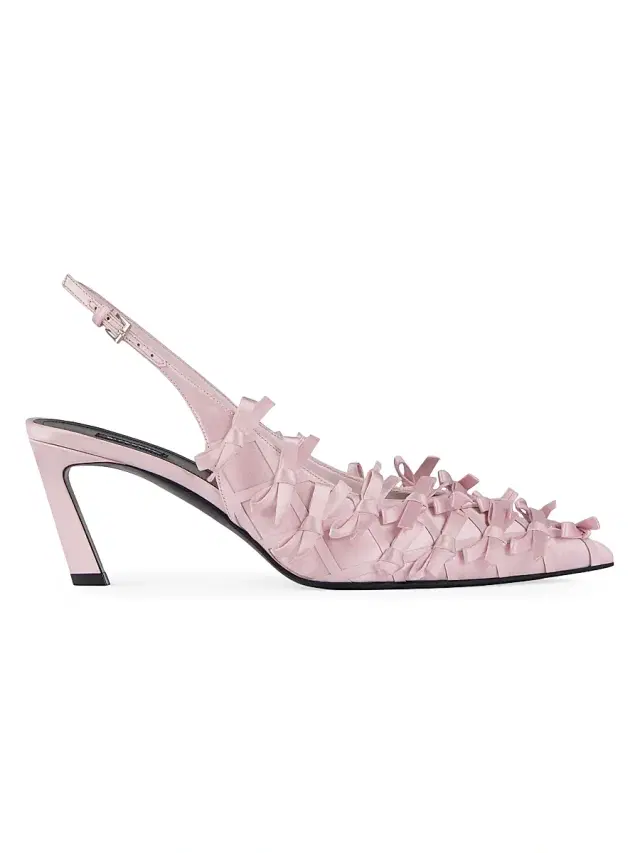 Givenchy Women's Mini Bow Slingbacks in Satin - Light Pink