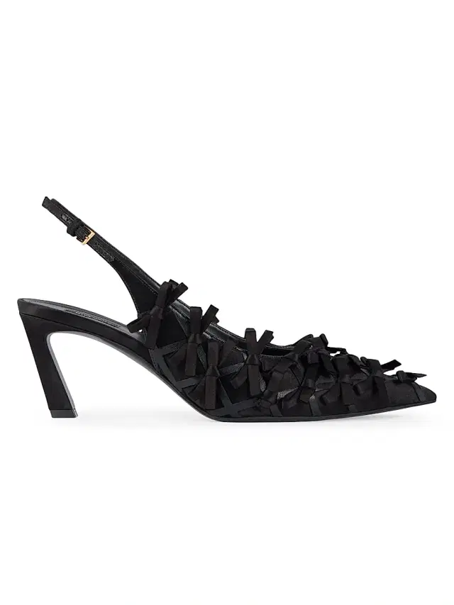 Givenchy Women's Mini Bow Slingbacks in Satin - Black