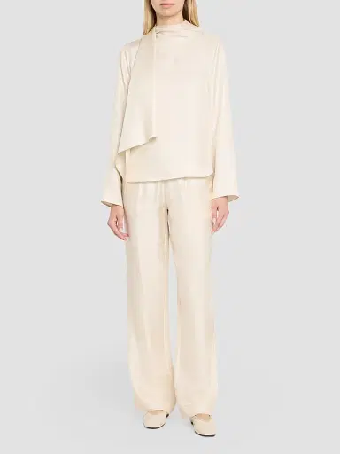 Loulou de Saison Women's Gala Silk Foulard Blouse - | Thumbnail 2