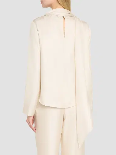 Loulou de Saison Women's Gala Silk Foulard Blouse - | Thumbnail 3