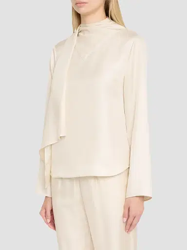 Loulou de Saison Women's Gala Silk Foulard Blouse - | Thumbnail 4