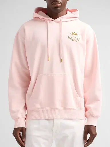 Casablanca Men's x Ladurée Embroidered Logo Hoodie - Pink | Thumbnail 5 Casablanca Men's x Ladurée Embroidered Logo Hoodie - Pink | Thumbnail 5