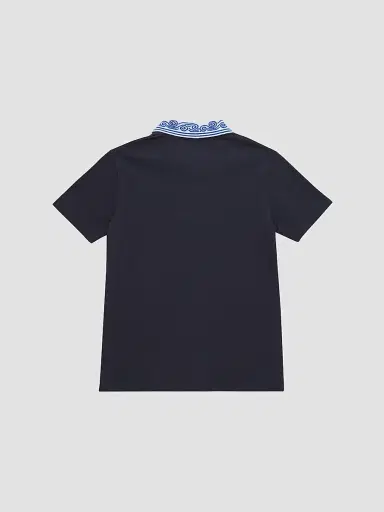 Casablanca Little Kid's & Kid's Wave Collar Polo Shirt - Cotton Pique - Size 13 | Thumbnail 2 Casablanca Little Kid's & Kid's Wave Collar Polo Shirt - Cotton Pique - Size 13 | Thumbnail 2