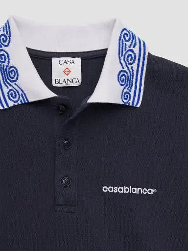 Casablanca Little Kid's & Kid's Wave Collar Polo Shirt - Cotton Pique - Size 13 | Thumbnail 3 Casablanca Little Kid's & Kid's Wave Collar Polo Shirt - Cotton Pique - Size 13 | Thumbnail 3