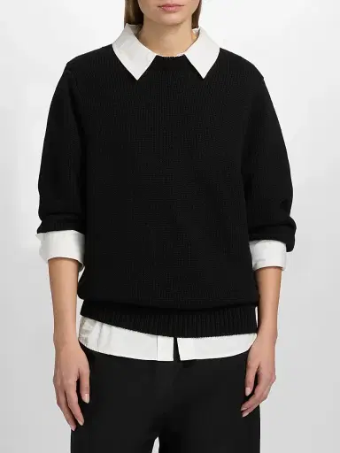 TOTEME Women's Oversized Cotton Crewneck Sweater | Thumbnail 3 TOTEME Women's Oversized Cotton Crewneck Sweater | Thumbnail 3
