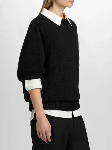 TOTEME Women's Oversized Cotton Crewneck Sweater | Thumbnail 4 TOTEME Women's Oversized Cotton Crewneck Sweater | Thumbnail 4