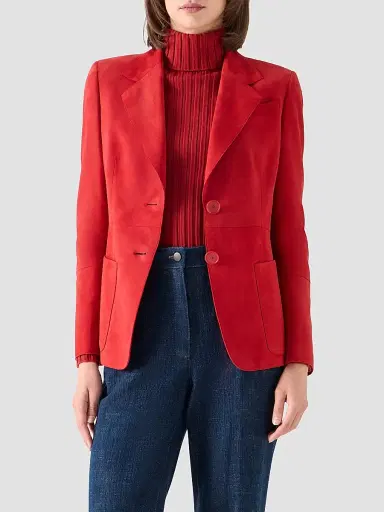 Akris punto Women's Suede Single-Breasted Blazer | Thumbnail 4 Akris punto Women's Suede Single-Breasted Blazer | Thumbnail 4