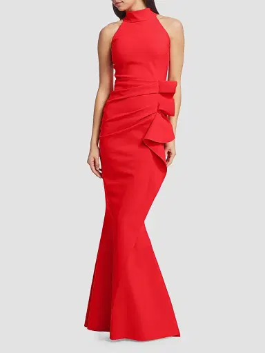 Chiara Boni La Petite Robe Women's Gudrum Halter Ruffle Gown | Thumbnail 2 Chiara Boni La Petite Robe Women's Gudrum Halter Ruffle Gown | Thumbnail 2