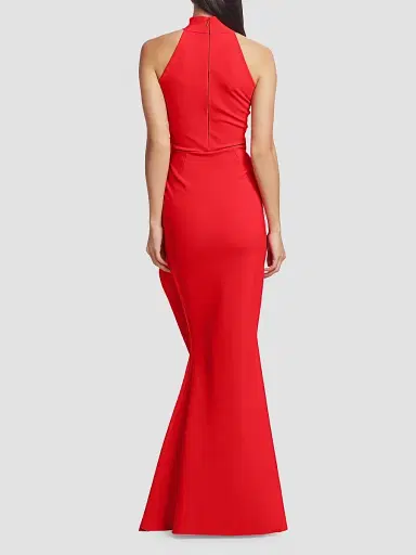 Chiara Boni La Petite Robe Women's Gudrum Halter Ruffle Gown | Thumbnail 5 Chiara Boni La Petite Robe Women's Gudrum Halter Ruffle Gown | Thumbnail 5