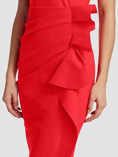 Chiara Boni La Petite Robe Women's Gudrum Halter Ruffle Gown | Thumbnail 6 Chiara Boni La Petite Robe Women's Gudrum Halter Ruffle Gown | Thumbnail 6