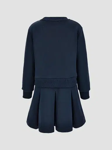 Versace Little Girl's & Girl's Embroidered Logo Dress - Dark Navy | Thumbnail 2 Versace Little Girl's & Girl's Embroidered Logo Dress - Dark Navy | Thumbnail 2
