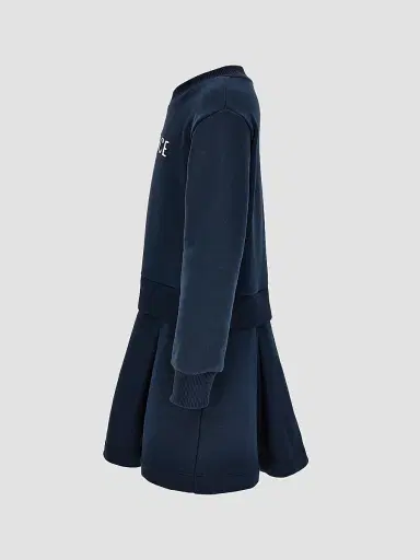 Versace Little Girl's & Girl's Embroidered Logo Dress - Dark Navy | Thumbnail 4 Versace Little Girl's & Girl's Embroidered Logo Dress - Dark Navy | Thumbnail 4