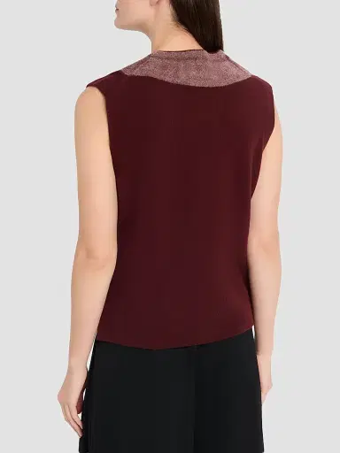 Maison Margiela Women's Fuse Wool Knit Top - Bordeaux Ecru | Thumbnail 3 Maison Margiela Women's Fuse Wool Knit Top - Bordeaux Ecru | Thumbnail 3