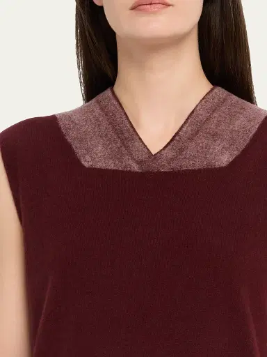 Maison Margiela Women's Fuse Wool Knit Top - Bordeaux Ecru | Thumbnail 5 Maison Margiela Women's Fuse Wool Knit Top - Bordeaux Ecru | Thumbnail 5