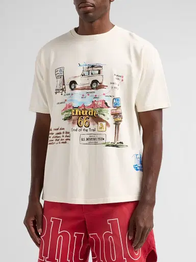 Rhude Men's Highway One T-Shirt - Vintage White Multi - Size XXL | Thumbnail 4 Rhude Men's Highway One T-Shirt - Vintage White Multi - Size XXL | Thumbnail 4