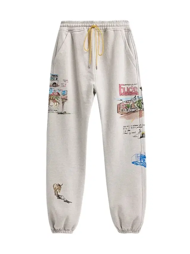 Rhude Men's Highway One Sweatpants - Heather Grey Multi