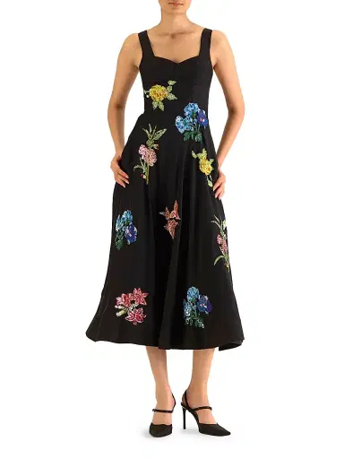 AFEW Rahul Mishra Women's Sequined Silk Corset Dress - Black | Thumbnail 2 AFEW Rahul Mishra Women's Sequined Silk Corset Dress - Black | Thumbnail 2