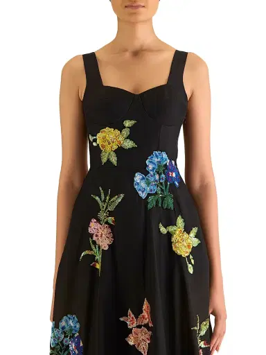 AFEW Rahul Mishra Women's Sequined Silk Corset Dress - Black | Thumbnail 5 AFEW Rahul Mishra Women's Sequined Silk Corset Dress - Black | Thumbnail 5