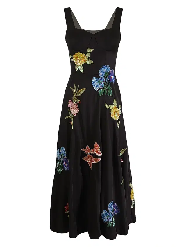 AFEW Rahul Mishra Women's Sequined Silk Corset Dress - Black