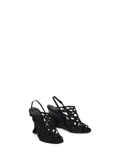 Balmain Wedge Cage sandals in suede | Thumbnail 3 Balmain Wedge Cage sandals in suede | Thumbnail 3