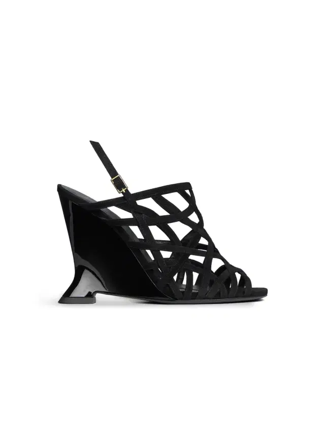 Balmain Wedge Cage sandals in suede