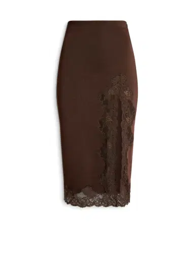 Balmain Knit midi skirt with lace | Thumbnail 1 Balmain Knit midi skirt with lace | Thumbnail 1