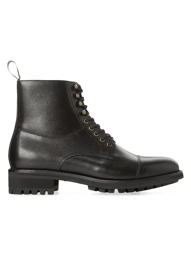 Polo Ralph Lauren Men's Bryson Leather Combat Boots - Black