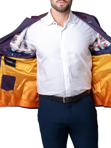 Maceoo Men's Blazer Socrates Moxy Multi - Dark Purple | Thumbnail 2