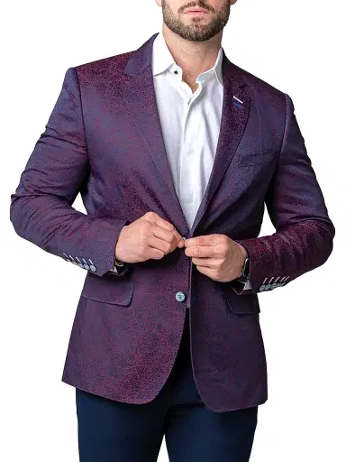 Maceoo Men's Blazer Socrates Moxy Multi - Dark Purple | Thumbnail 4