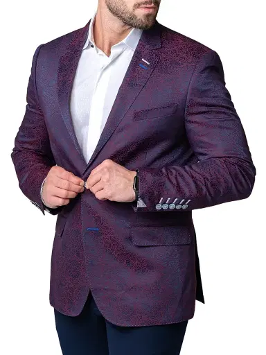 Maceoo Men's Blazer Socrates Moxy Multi - Dark Purple | Thumbnail 5