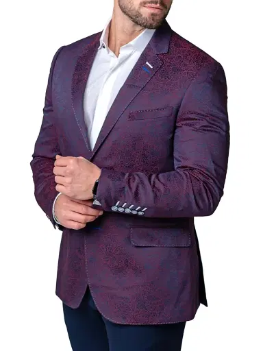 Maceoo Men's Blazer Socrates Moxy Multi - Dark Purple | Thumbnail 1