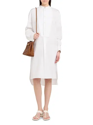 Bottega Veneta Women's Tuxedo-Bib Cotton Poplin Shirtdress | Thumbnail 2 Bottega Veneta Women's Tuxedo-Bib Cotton Poplin Shirtdress | Thumbnail 2