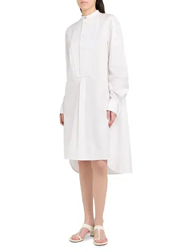 Bottega Veneta Women's Tuxedo-Bib Cotton Poplin Shirtdress | Thumbnail 4 Bottega Veneta Women's Tuxedo-Bib Cotton Poplin Shirtdress | Thumbnail 4
