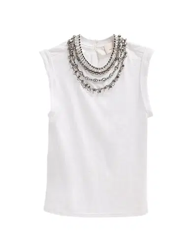 Cinq à Sept Women's Bella Layered Necklace T-Shirt | Thumbnail 1