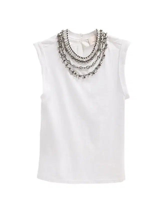 Cinq à Sept Women's Bella Layered Necklace T-Shirt - White