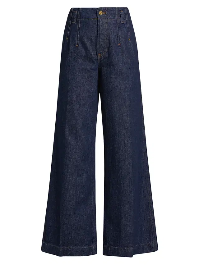 FRAME Women's Darted Wide-Leg Jeans - Rinse