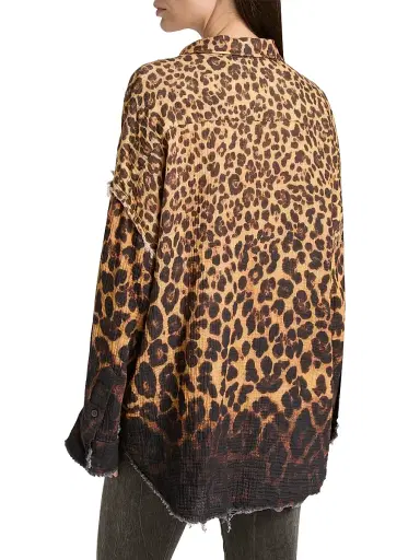 R13 Women's Leopard-Print Cotton Shirt - Dipped Brown Leopard - Size XXS | Thumbnail 5 R13 Women's Leopard-Print Cotton Shirt - Dipped Brown Leopard - Size XXS | Thumbnail 5