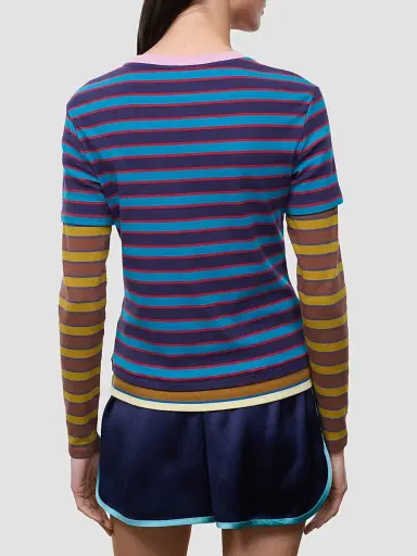 Staud Women's Dillon Striped Layered Top - Potter Stripe Multi - Size XL | Thumbnail 3